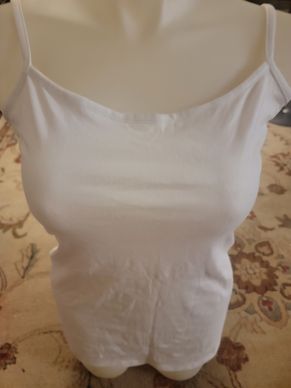 New NWT Classic White Sparkle Spaghetti Strap Tank Top - Women Sz 1X (14/16)